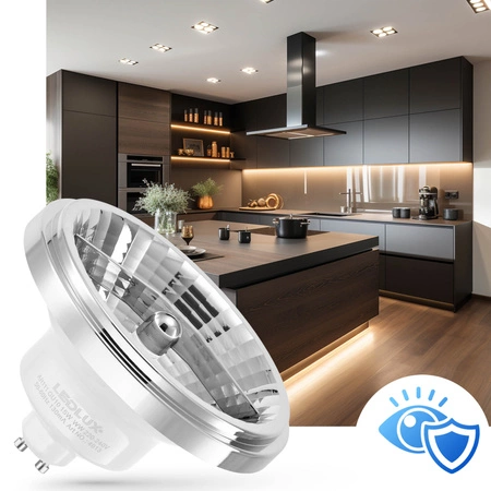 Żarówka LED GU10 ES111 AR111 15W = 140W 1150lm 45 stopni 3000K biała ciepła LEDLUX