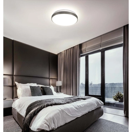 Zestaw Plafon Lampa Sufitowa LX- 923 Biały- Srebrny + 2x Żarowka LED E27 A60 10W=100W 1000lm biała neutralna 4000K LEDLUX