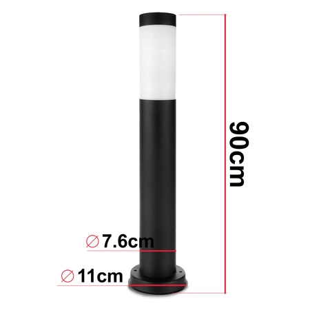 Lampa Ogrodowa Stojąca Słupek E27 LX- 710 Czarna 90cm LEDLUX