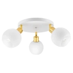Lampa sufitowa biała złota 3x E27 szklany klosz LX-1053 White Gold LEDLUX