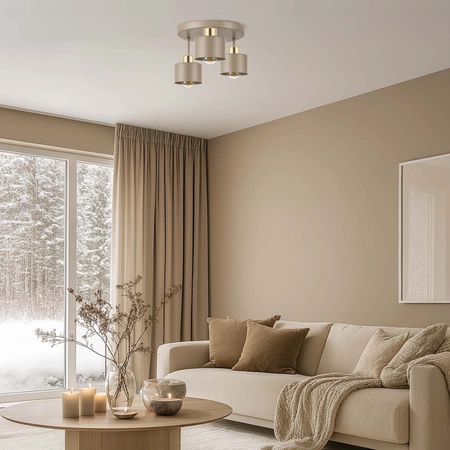 LAMPA sufitowa wisząca LED ŻYRANDOL PLAFON loft nowoczesna E27 beżowa LX1020