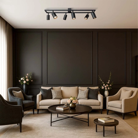 LAMPA SUFITOWA 6xGU10 czarna regulowana SPOT oprawa halogenowa natynkowa OPN-010 6x GU10 BLACK