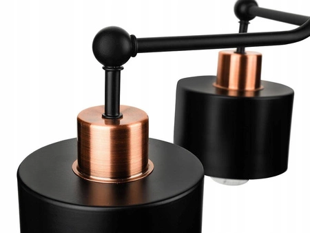 Lampa Sufitowa LX- 1036 Czarna + Miedź 3x E27 LEDLUX