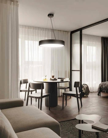 Lampa Sufitowa Wisząca LED Okrągła LX- 901 20W Czarna biała neutralna LEDLUX