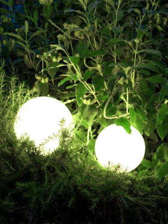 4x Lampa Solarna LED Wbijana Ogrodowa biała kula 25cm LSOL-024 LEDLUX