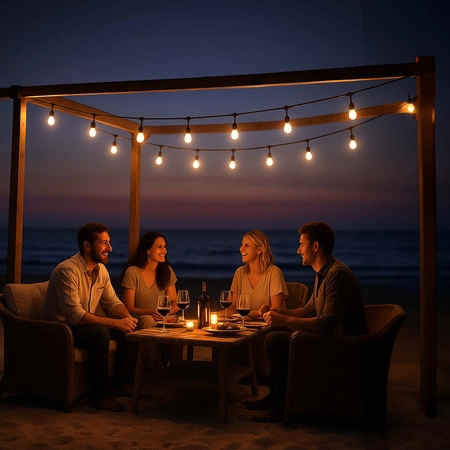 Girlanda świetlna LED Ogrodowa 15m 15x E27 LEDLUX