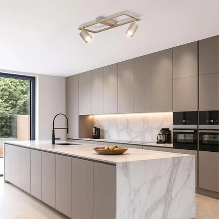 Lampa Sufitowa Plafon Ramka Kaszmir Ecru Beżowa 2x Gu10 do Pokoju Sypialni OPN-007 2x GU10 BEIGE