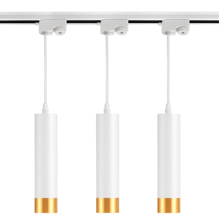 Szynoprzewód Zestaw Szyna 1m + 3x Lampa LED GU10 Biała Złota Miedziana Tuba LEDLUX