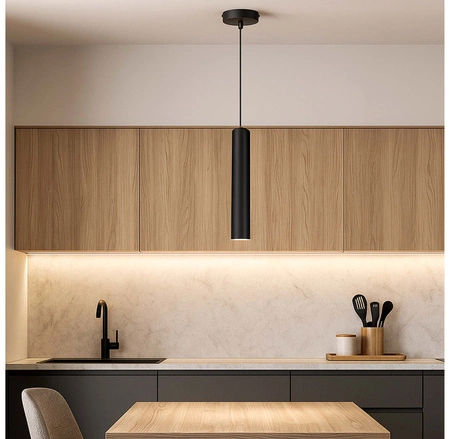 Lampa Sufitowa wisząca LED Tuba Czarna LEDLUX nowoczesna Gu10 LX-1352 Czarna 1x GU10 LEDLUX