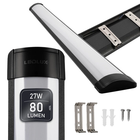 2x Plafon Lampa Sufitowa Panel SLIM 27W 90cm CZARNY NW LEDLUX