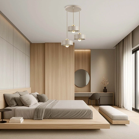 Lampa Wisząca Sufitowa Plafon Żyrandol Beżowa Ecru Kaszmir Loft Edison LX1185