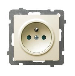 Gniazdo Wtyczkowe Pojedyncze z Uziemieniem Ecru GP-1GZ/m/27 OSPEL AS