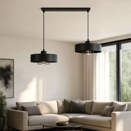 Lampa Wisząca LX- 1105 Czarna 2x E27 LEDLUX