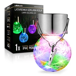 Lampka lampa SOLARNA Ogrodowa LED LATARENKA Szklana Kula RGB różne kolory LSOL-065 LEDLUX