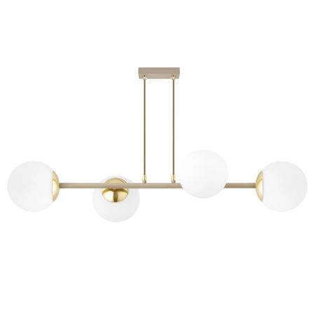Lampa wisząca sufitowa szklane kule 4xE27 ZŁOTA beżowa GLAMOUR nowoczesna LX1425