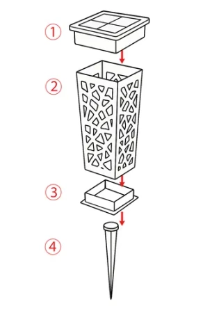 Lampa Solarna Ogrodowa LED Wbijana Do Ogrodu Zewnętrzna Barwa Zimna Wzorek Latarenka Dekoracyjna LSOL-053 LEDLUX