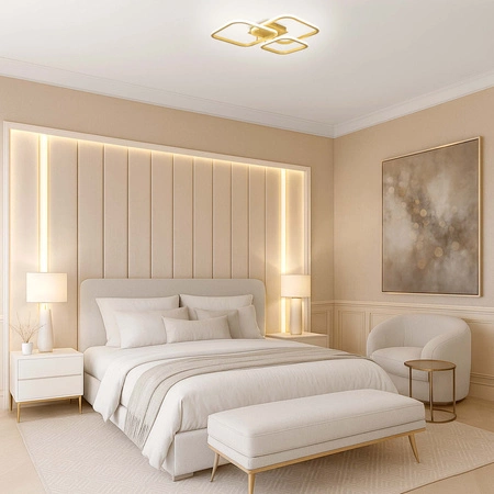 Lampa Sufitowa LED Wisząca nowoczesna żyrandol plafon 30W biała neutralna LX-957 GOLD