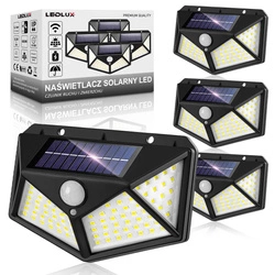 4x Lampa Solarna LED Elewacyjna Naświetlacz Reflektor Słupek czujnik ruchu  LSOL-009 LEDLUX