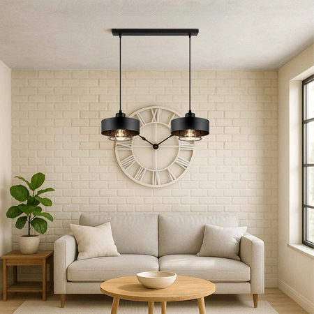 Lampa Wisząca LX- 1188 Czarna 2x E27 LEDLUX