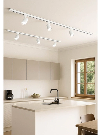 Zestaw Szyna Oświetleniowa Listwa 2m Biała + 6x Reflektor Szynowy Spot Biały LEDLUX