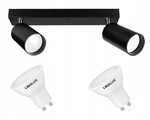 Zestaw Oprawa Sufitowa Natynkowa Reflektor Listwa LX- 8360- 2 Czarna 2x Żarówka GU10 5,5W biała neutralna LEDLUX