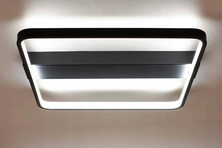 Lampa Sufitowa Wisząca LED Kwadratowa LX- 916 40W+ Pilot Czarna 3000k-6000k LEDLUX