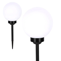 Lampa Solarna LED biała kula 10cm LSOL-001 LEDLUX