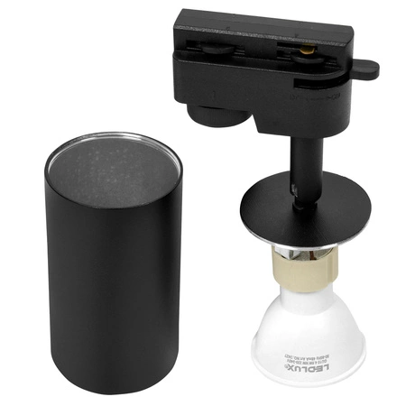 Zestaw Szyna Oświetleniowa Listwa 1m Czarna + 3x Reflektor Szynowy Spot Czarny LEDLUX