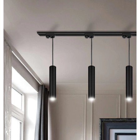 Reflektor Szynowy Lampa Tuba Oprawa Na Żarówkę GU10 Czarny LEDLUX