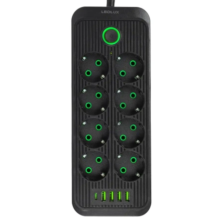 PRZEDŁUŻACZ listwa 2m 8 gniazd + 5x USB LEDLUX