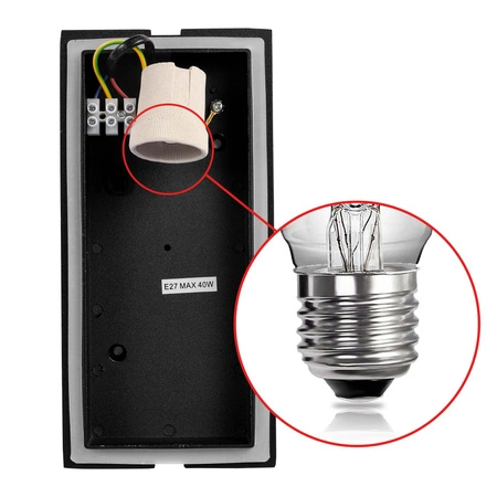 Lampa Kinkiet zewnętrzny ścienny Modern Nowoczesny Czarny E27 LX- 9122 Czarny LEDLUX