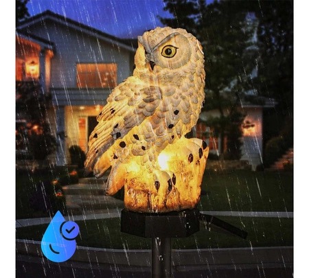 LAMPA SOLARNA OGRODOWA SOWA WODOODPORNA DUŻA LED Wbijana Premium LSOL-031 LEDLUX