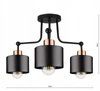 Lampa Sufitowa LX- 1036 Czarna + Miedź 3x E27 LEDLUX