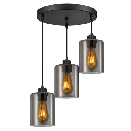 Lampa sufitowa wisząca Żyrandol PLAFON LED szklane klosze GLAMOUR LX1070 BLACK 3x E27 LEDLUX