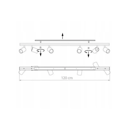 Zestaw Oprawa Sufitowa Natynkowa Reflektor Listwa LX- 8360-6 Biała + 6x Żarówka GU10 1,5W biała neutralna LEDLUX