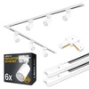 Zestaw Szyna Oświetleniowa Listwa 1m+ 2m Biała + 6x Reflektor Szynowy Spot Biały + Łącznik Biały Typ L LEDLUX