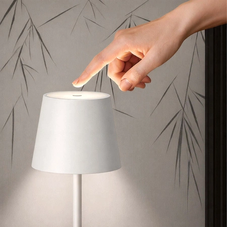 Lampa wewnętrzna zewnętrzna Lampka na taras ogródek stół LED USB Bezprzewodowa Biała LB-001 WHITE