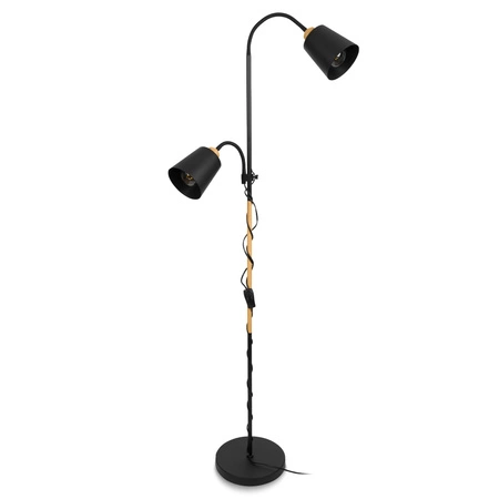 Lampa Podłogowa stojąca 2xE27 nowoczesna Czarna Regulowana do salonu Loft LPD-005 BLACK E27 LEDLUX
