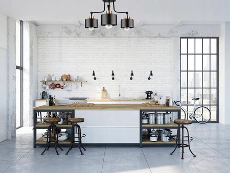 Lampa Sufitowa LX- 1036 Czarna + Miedź 3x E27 LEDLUX