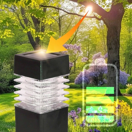 Lampa Solarna LED SŁUPEK OGRODOWY Czarny WBIJANY Ozdobny PREMIUM LSOL-003 LEDLUX