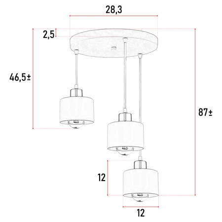 Lampa Sufitowa Wisząca Żyrandol Złota Biała Nowoczesna 3x E27 do salonu LX-1039 LEDLUX