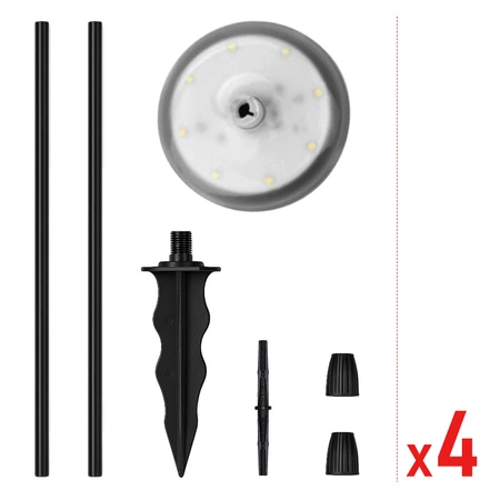 4x LAMPA SOLARNA LED LAMPKA WBIJANA OGRODOWA SŁUPEK UFO LATARNIA SZPIKULEC LSOL-061 LEDLUX