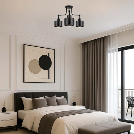 Lampa Sufitowa LX- 1036 Czarna 3x E27 LEDLUX