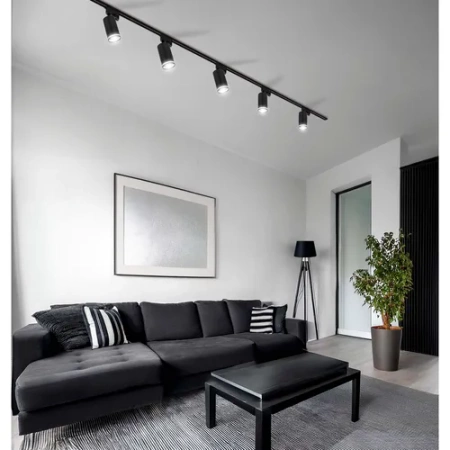 Zestaw Szyna Oświetleniowa Listwa 2m Czarna + 3x Reflektor Szynowy Spot Czarny+ Pasek LEDLUX