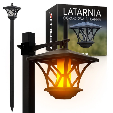 Lampa Solarna Ogrodowa LED Zewnętrzna 1,5m Latarnia Wbijana Słupek ogrodowy LSOL-007 LEDLUX