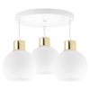 Lampa Sufitowa Wisząca Plafon Żyrandol Złota Szklana kula Mleczna 3x E27 LX-1045 LEDLUX