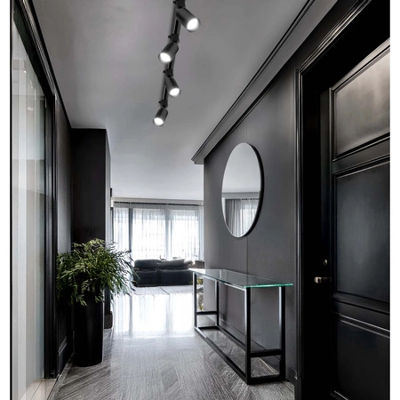 Zestaw Szyna Oświetleniowa Listwa 2m Czarna + 10x Reflektor Szynowy Spot Czarny LEDLUX