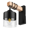 Kinkiet Czarny Lampa Ścienna Nowoczesna Loft Drewniana LX1176 BLACK 1x E27 LEDLUX