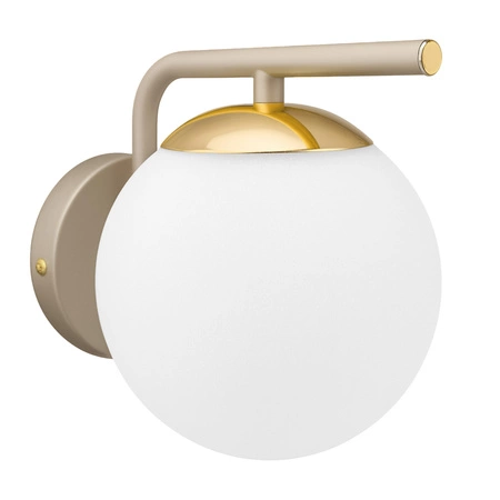 Kinkiet ścienny szklana kula E27 ZŁOTO-BEŻOWY nowoczesny glamour LX1428 Kaszmir