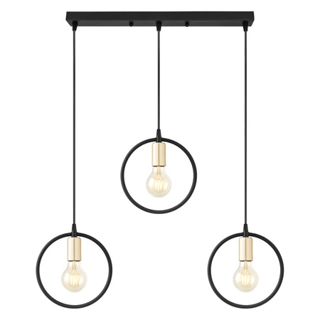 Lampa Wisząca LX-1362 Czarna+ Złoto 3x E27 LEDLUX